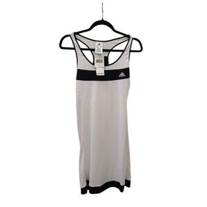 Adidas W Galaxy Dress White Black Racerback Athletic Tennis NWT‎ Size L